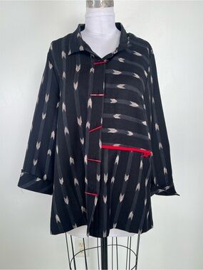 NEW! Ali Miles Black Patterned Jacket Size Large